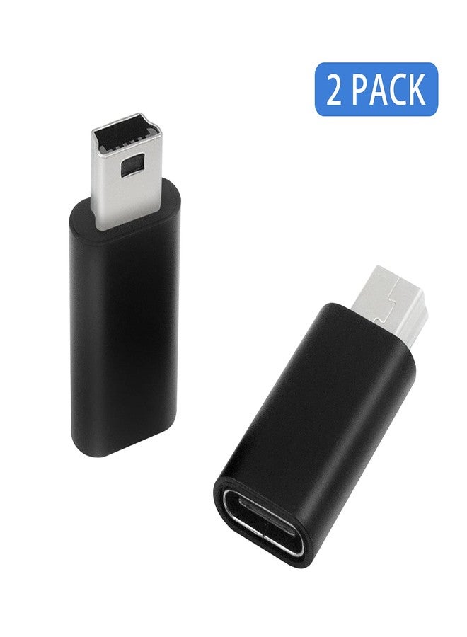 دوتك محول Duttek من USB-C إلى Mini USB (عبوة من قطعتين)، بسرعة 480 ميجابت في الثانية، من النوع USB-C أنثى إلى Mini USB ذكر، يدعم الشحن ومزامنة البيانات للكاميرات الرقمية ومشغلات MP3 وغيرها، باللون الأسود. - Image 2